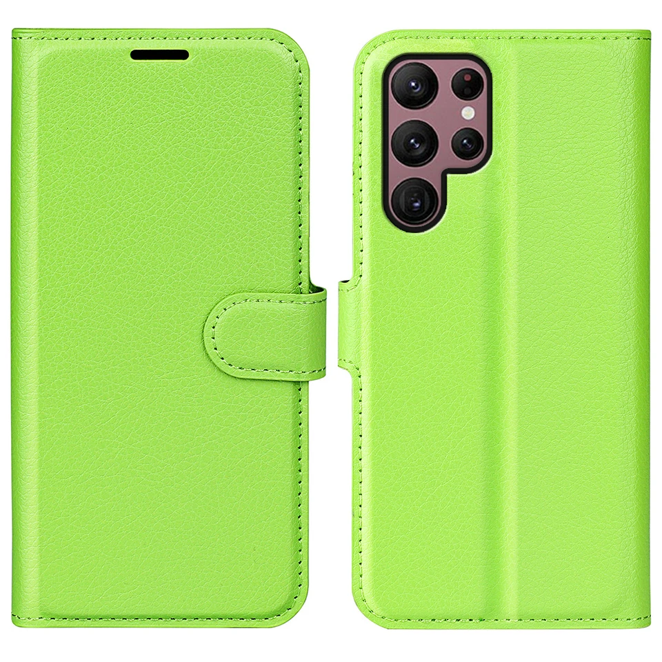 جراب هاتف سامسونج S23 ألترا قابل للطي مع حامل بطاقات، جراب حماية، جراب هاتف جلدي S24