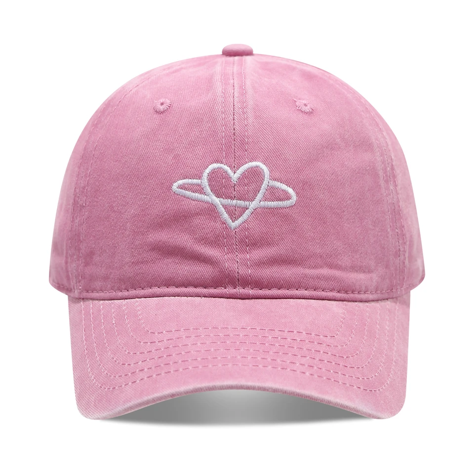 Artistic Small Love Embroidered Soft Top Fashion Cap Women's Summer Outdoor Simple Washed Baseball Cap