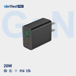 شاحن سريع للهواتف المحمولة، رأس شحن USB، شاحن حائط ثنائي المنافذ من النوع C، شحن سريع 20 واط