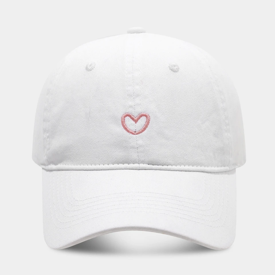 Artistic Small Love Embroidered Soft Top Fashion Cap Women's Summer Outdoor Simple Washed Baseball Cap