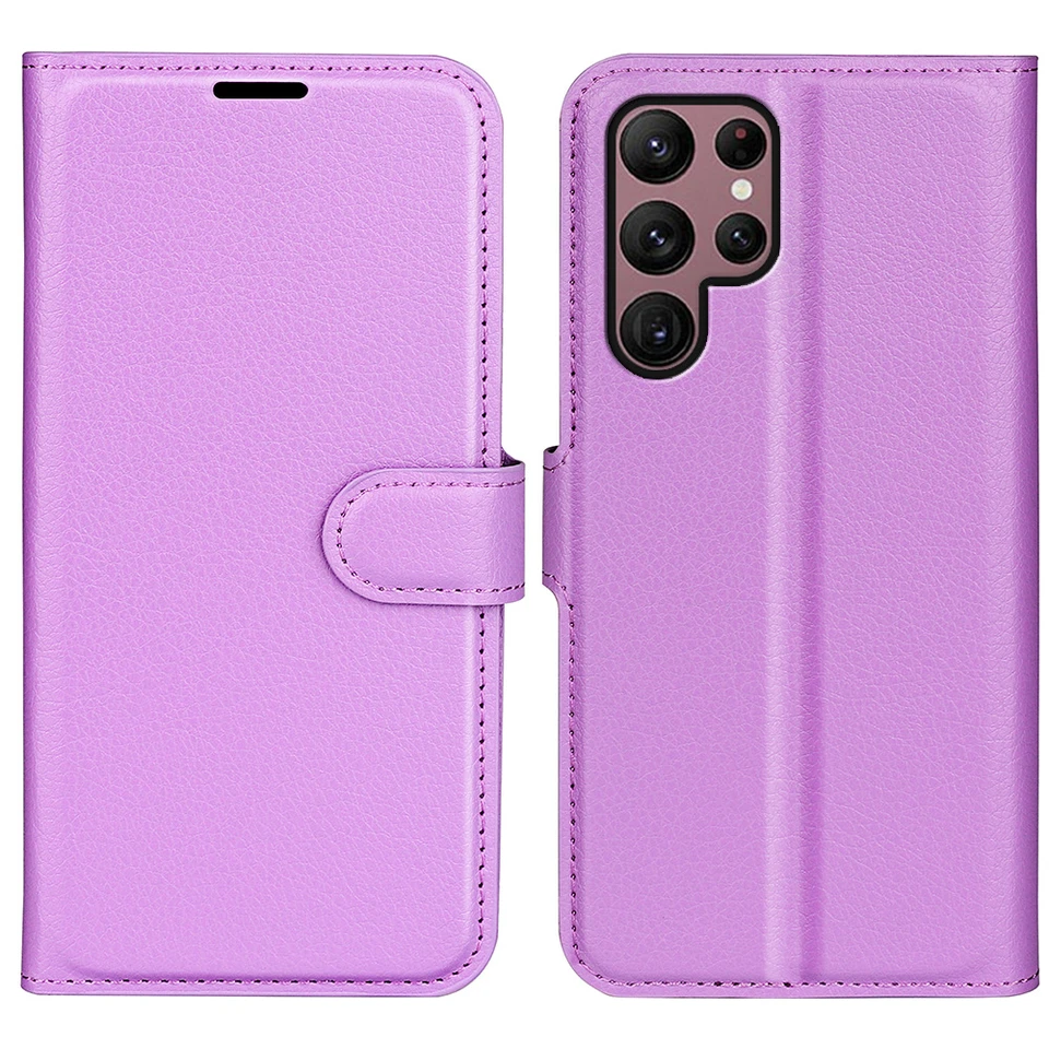 جراب هاتف سامسونج S23 ألترا قابل للطي مع حامل بطاقات، جراب حماية، جراب هاتف جلدي S24