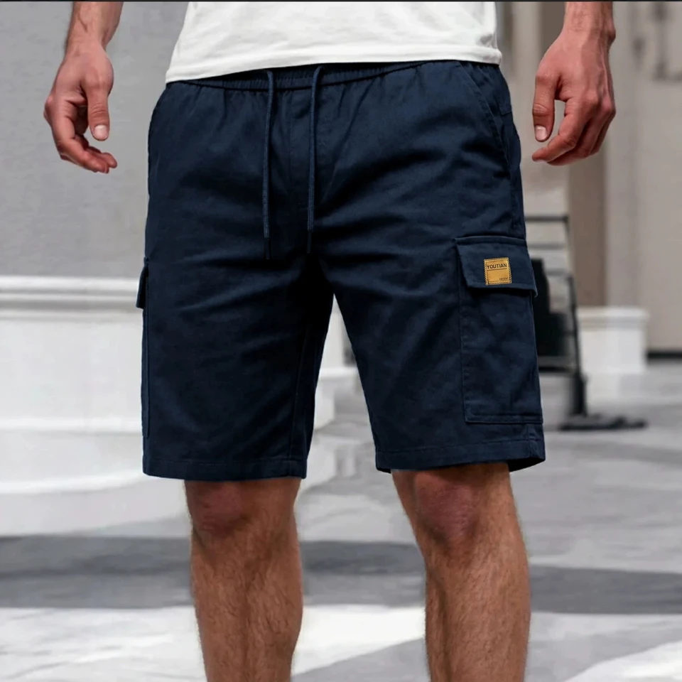 Summer Men's Casual Sports Outdoor Training Workwear Multi-Pocket Shorts