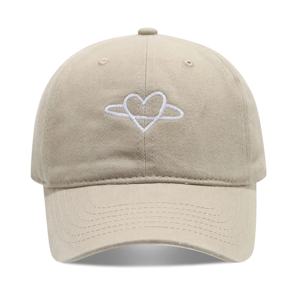 Artistic Small Love Embroidered Soft Top Fashion Cap Women's Summer Outdoor Simple Washed Baseball Cap