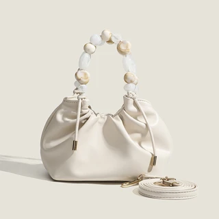 Bucket Bag for Women 2026 New Style Textured Pearl Chain Handbag Cloud Bag Fashion Single Shoulder Crossbody Bag Trendy