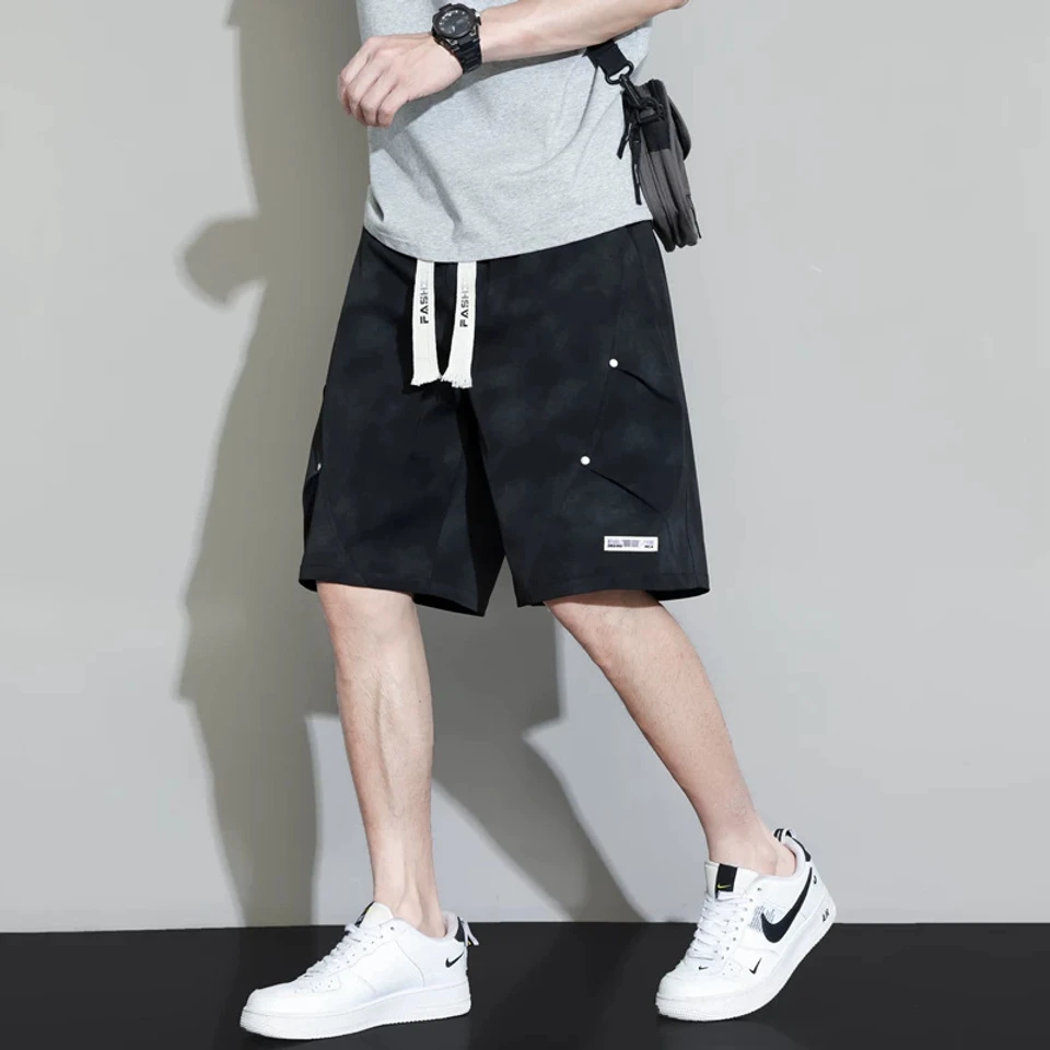 Trendy Style Casual Shorts for Men, Summer Thin New Style, Loose Fit, Plus Size, Extra Large, Ice Silk Five-Point Shorts