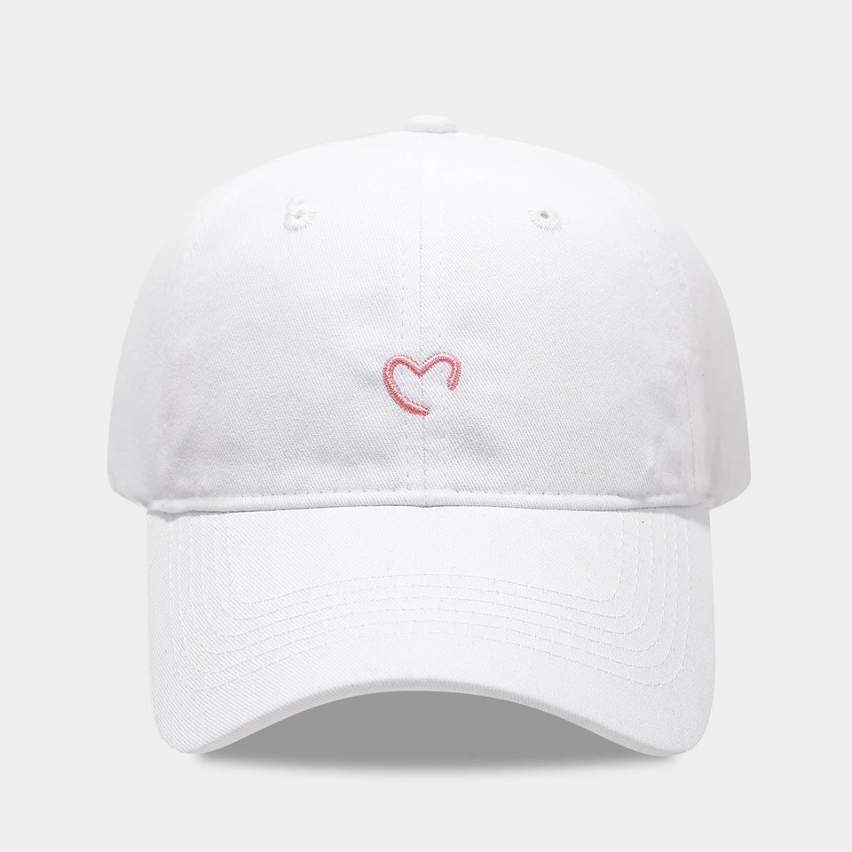 Artistic Small Love Embroidered Soft Top Fashion Cap Women's Summer Outdoor Simple Washed Baseball Cap