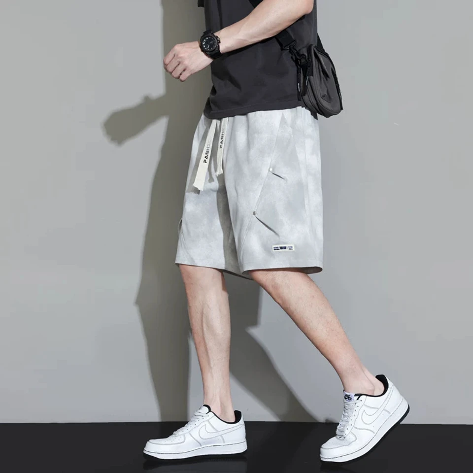 Trendy Style Casual Shorts for Men, Summer Thin New Style, Loose Fit, Plus Size, Extra Large, Ice Silk Five-Point Shorts