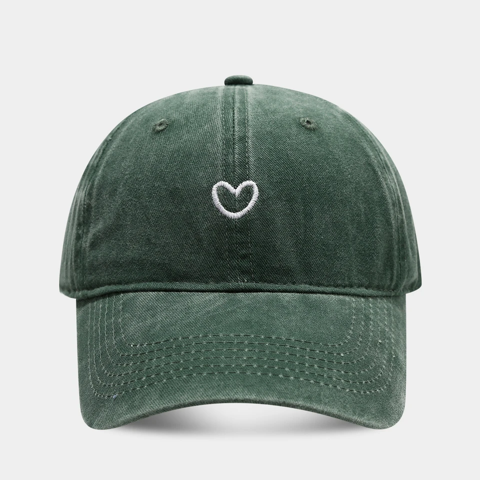 Artistic Small Love Embroidered Soft Top Fashion Cap Women's Summer Outdoor Simple Washed Baseball Cap