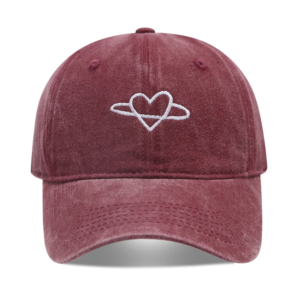Artistic Small Love Embroidered Soft Top Fashion Cap Women's Summer Outdoor Simple Washed Baseball Cap
