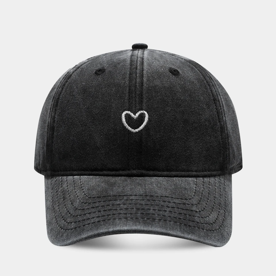 Artistic Small Love Embroidered Soft Top Fashion Cap Women's Summer Outdoor Simple Washed Baseball Cap