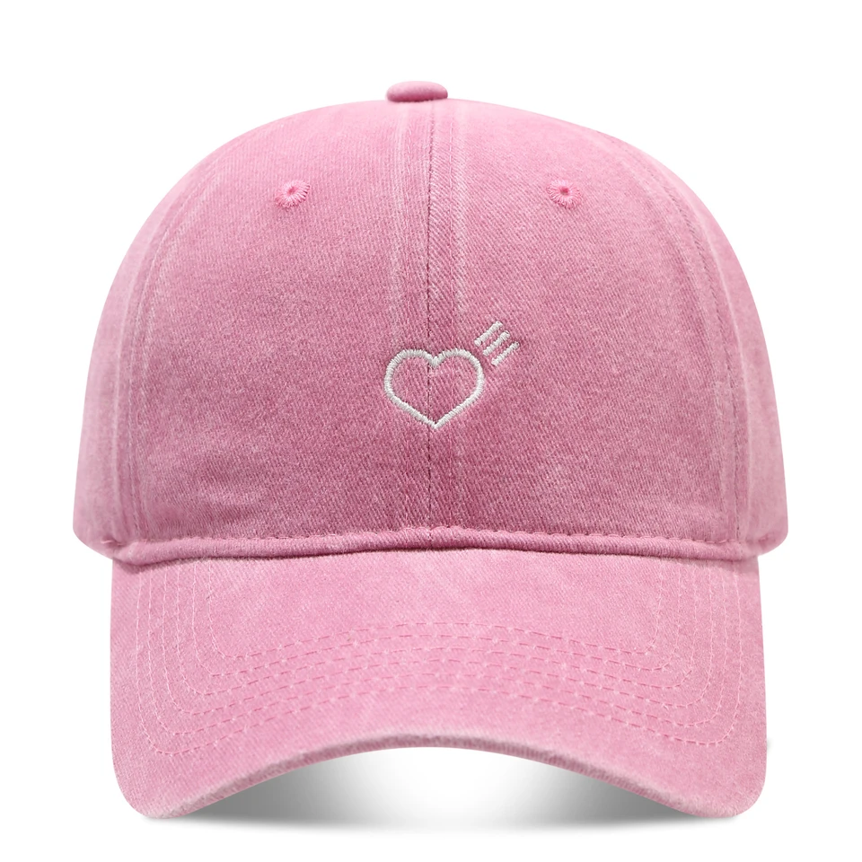 Artistic Small Love Embroidered Soft Top Fashion Cap Women's Summer Outdoor Simple Washed Baseball Cap