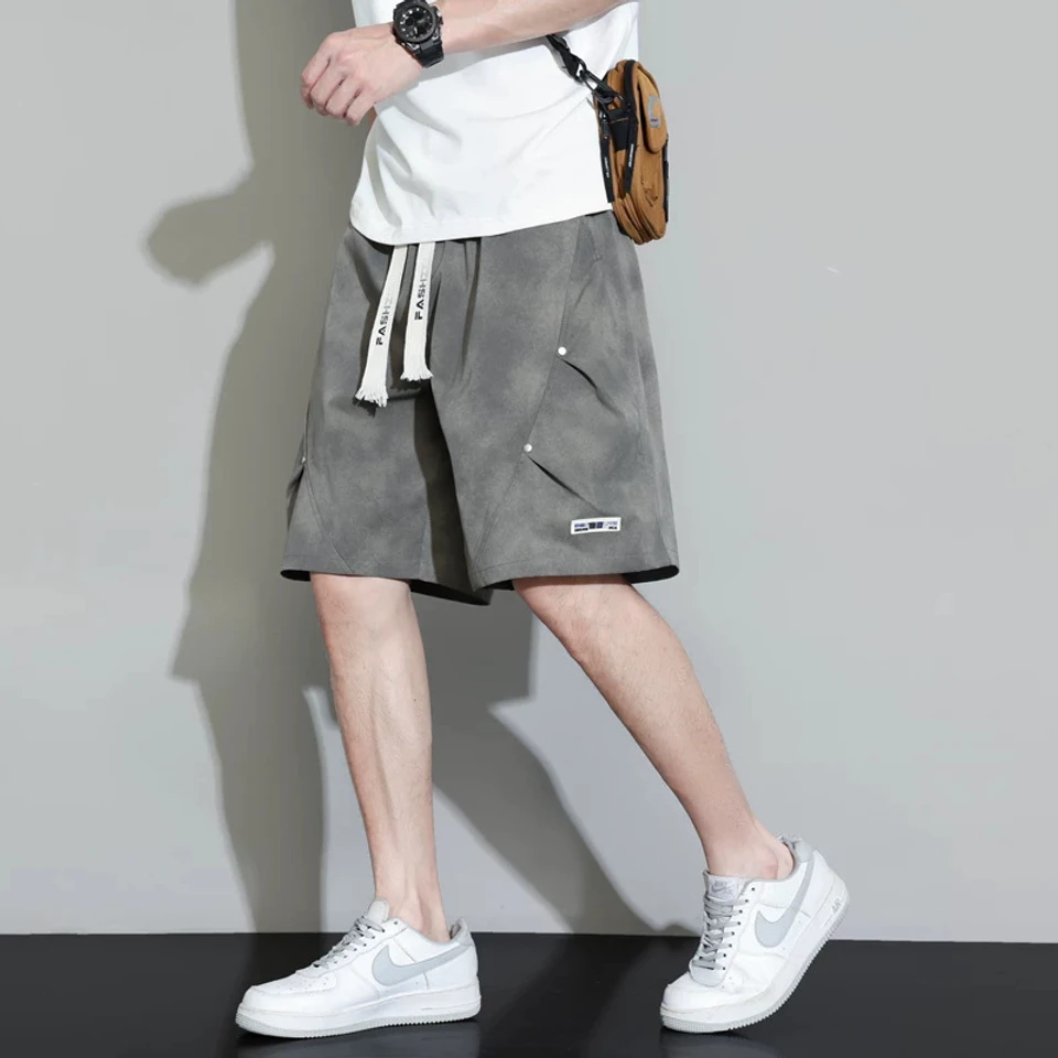 Trendy Style Casual Shorts for Men, Summer Thin New Style, Loose Fit, Plus Size, Extra Large, Ice Silk Five-Point Shorts