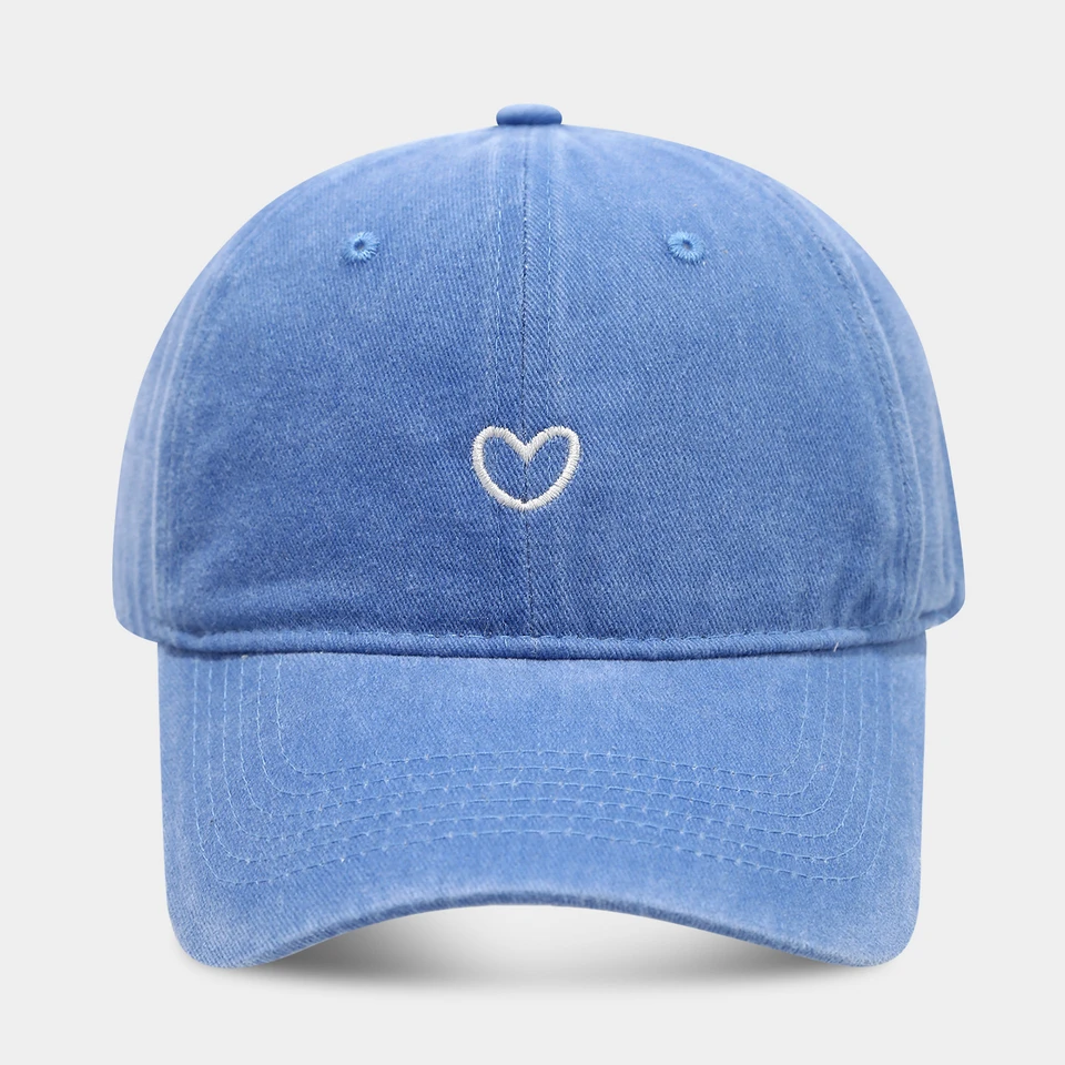 Artistic Small Love Embroidered Soft Top Fashion Cap Women's Summer Outdoor Simple Washed Baseball Cap