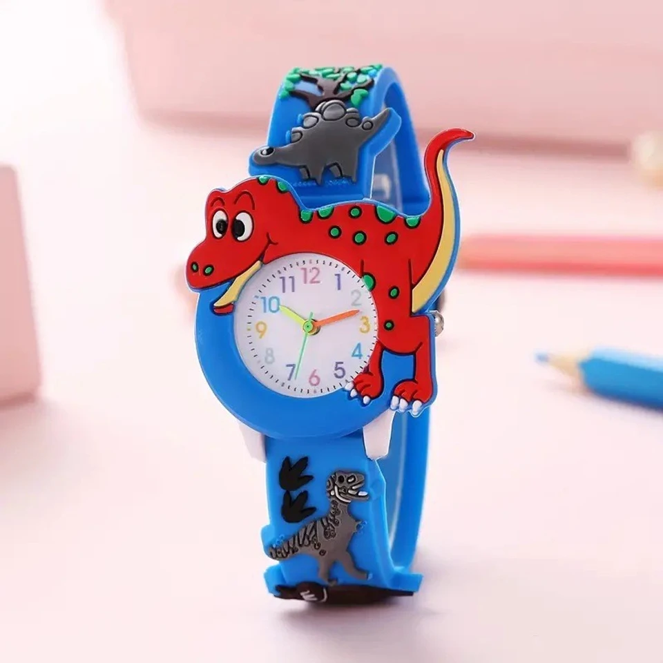 Children's Watch Dinosaur Boys Girls Toddler Silicone Quartz Digital Cute Cartoon Colorful Watch