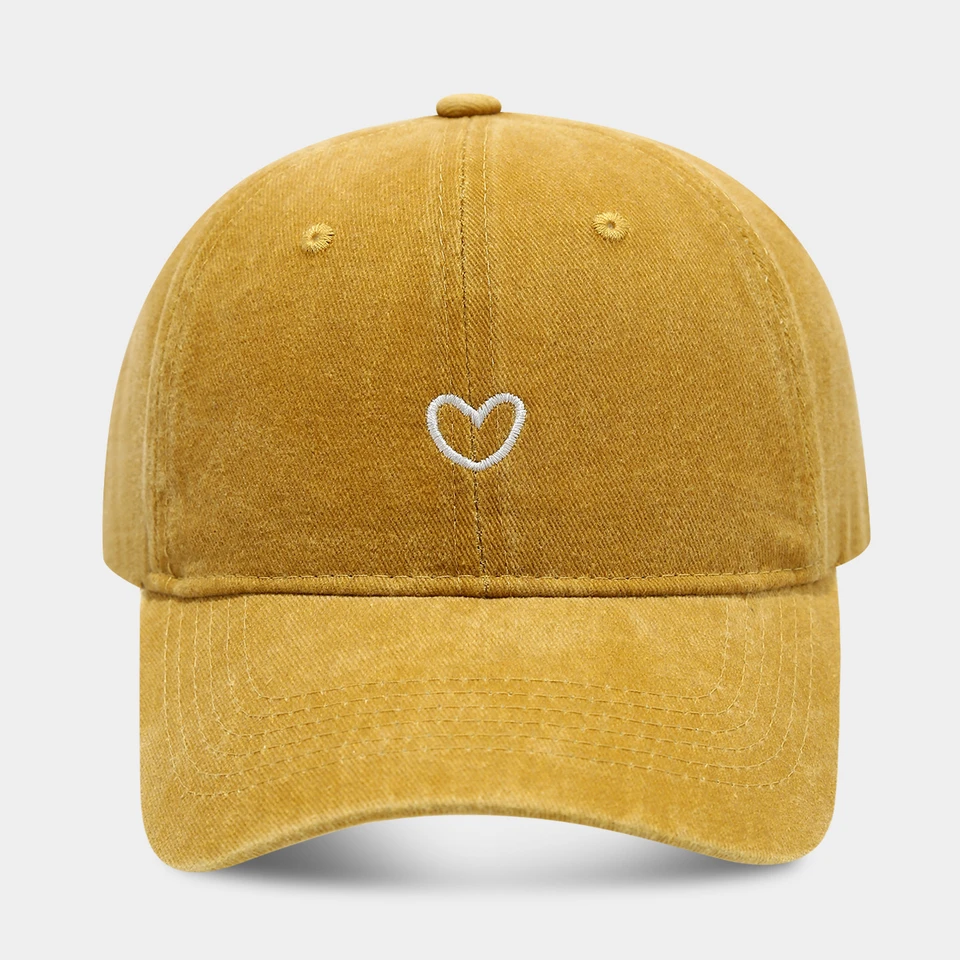 Artistic Small Love Embroidered Soft Top Fashion Cap Women's Summer Outdoor Simple Washed Baseball Cap